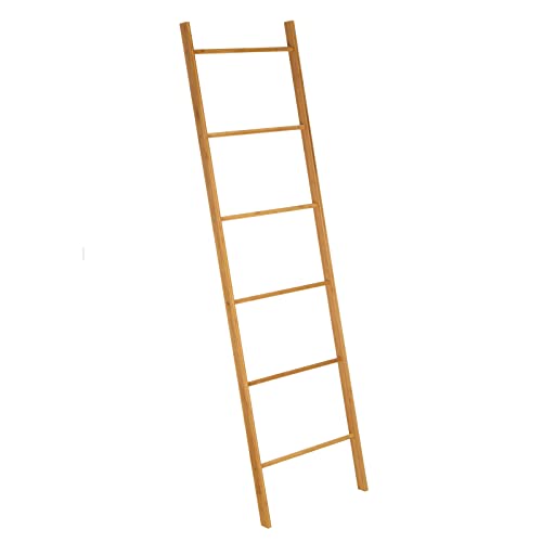 LOLAhome Toallero Escalera nórdico marrón de bambú para Cuarto de baño Basic