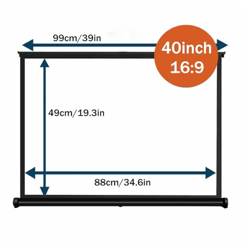 Écran de projection de table 40 pouces 16:9 portable et autoportant - 8