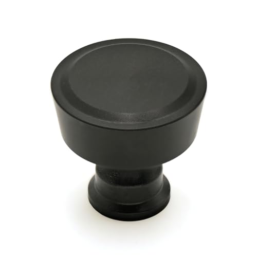 Image of 10 Pack 1-1 /5Inch(30mm) Matte Black Cabinet Knobs for Dresser Kitchen Knob Drawers Pulls Black Hardware for Cabinets Cupboard Bathroom