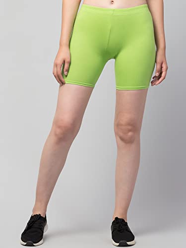 Image of Women's Cycling Shorts - Skin Fit Stretchable Tights for Gym, Sports, Running, Yoga & Layering Under Dresses - High-Waist, Seamless, Moisture-Wicking