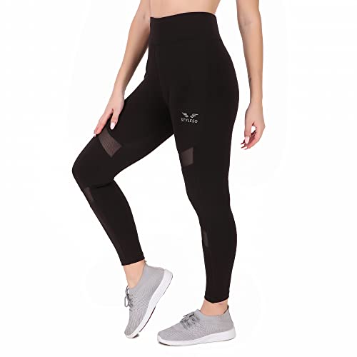 Image of Women's Jegging Multi Net Strip High Waisted 4 Way Stretchable Workout.