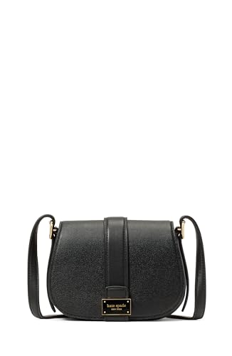 kate spade new york Nouveau Textured Leather mini Saddle, Black