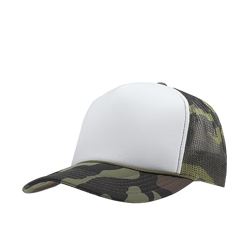 Image of The Vintage Year High Crown Foam Mesh Camouflage Trucker Hat Baseball Cap
