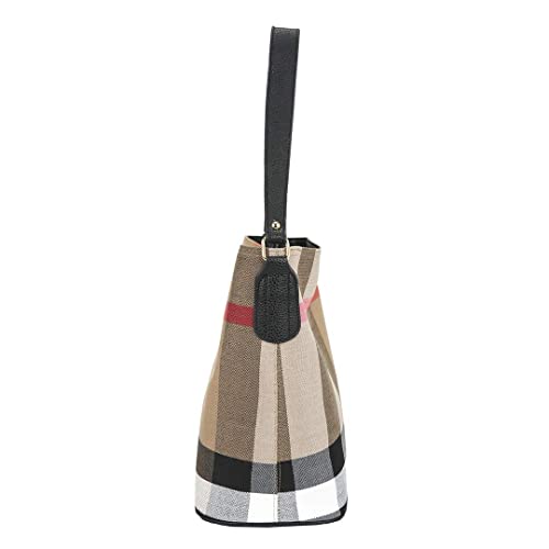 Image of Tote Bag for Women plaid purse Designer Handbags Plaid Womens Purses and Bucket bag Canvas tote handbags black shoulder women designer