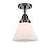 Innovations 447-1C-BK-G41 Transitional One Light Flush Mount from Franklin Restoration Collection in Black Finish,