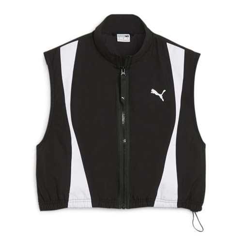 PUMA Womens Dare To Woven Vest Athletic Outerwear Casual Full Zip - Black - Size L