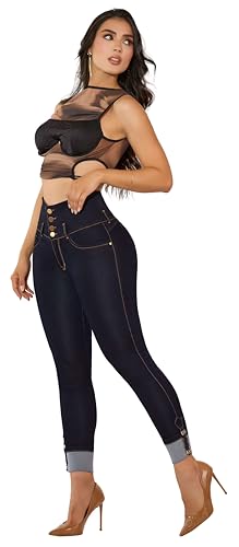 Fiorella Shapewear Pantalones Colombianos Levanta Cola | Butt Lifting Colombian Jeans for Women | High Waisted Push Up 537DB4