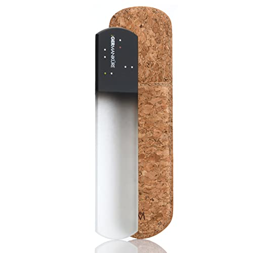 GERMANIKURE Pedicure Bar, Foot File, & Callous Remover - Black Glass with Cork Sleeve Ethically Made in Czech Republic