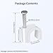 LeMotech Cable Clips, 100pcs 8mm Wire Wall Clips with Steel Nails, Coaxial Nail Clamps for Cable Cord Management RG6 RG59 CAT5e CAT6 RJ45 Ethernet Cable Clamps, White