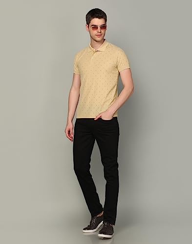 Image of INKKR Men's Printed Polo Neck Half Sleeve Multicolor T-Shirt