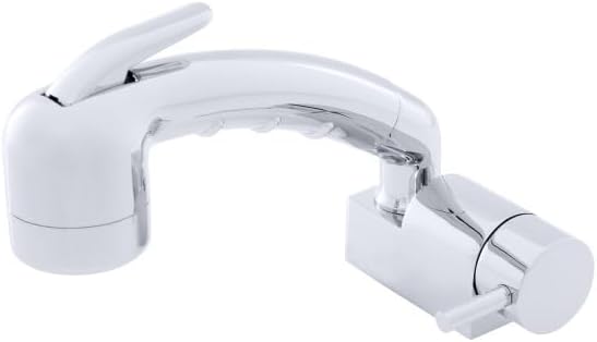 Aidack- Pull-Out Deck Tap (Cold Only) (Small Chrome Sprayer (No Hook), 6' Black Rubber Hose) (Chrome)