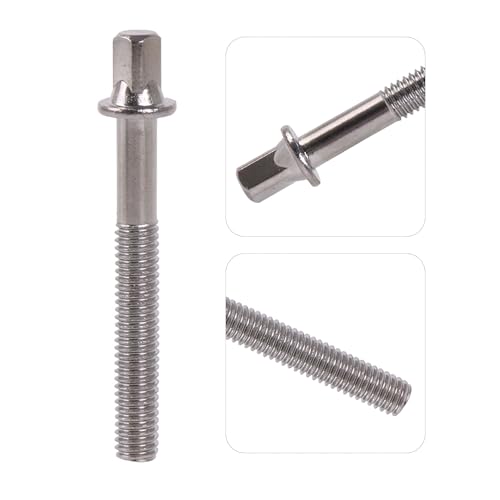 Etfbuy 10 piezas de tornillos plateados para batería jazz, tornillos de montaje para caja y bombo, accesorios de reemplazo para percusión, 6x45 mm miniatura 2