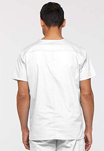 Image of Dickies Mens V-Neck Scrub Top with 5 Pockets - Medical & Nursing Uniform Shirt, Side Vents - 81906