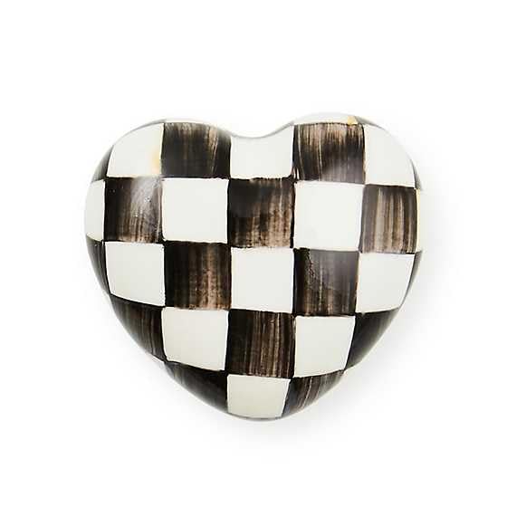 MACKENZIE-CHILDS Heart Knob, Decorative Drawer Pull Knob, Black