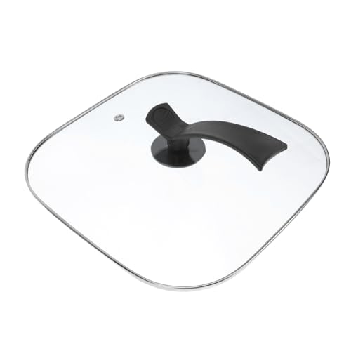 MUCKLILY Tapa Cuadrada de Vidrio para Olla Eléctrica Multifuncional Resistente al Calor con Orificio de Ventilación para Cocción Rápida y Cocina y Profesional