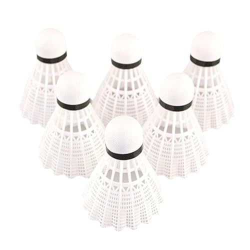 Plástico bádminton Balls,Volantes de Bádminton,Badmintonbälle,Volantes de Speedbadminton,Establo y Durable,para Exteriores e Interiores,Balls Entrenamiento Accesorio,Unisex Adulto,Blanco,6 Piezas