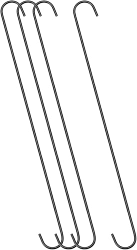 Fulimr S字フック 超ロングスチールフック 屋内外兼用 庭、浴室、ワードローブ、作業場、キッチン、長さ500mm、4個セット