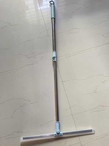 Image of Floor Cleaning Wiper with Adjustable Long Handle | Stainless Steel Rod Floor Squeegee | Heavy Duty Water Wiper for Bathroom, Kitchen & Tiles