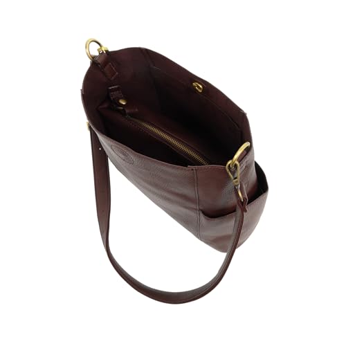 Image of Joy Susan Kayleigh Side Pocket Vegan Leather Bucket Bag - Oxblood