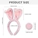 Zeyune 2pcs/4pcs Easter Bunny Ears Headband for Kid with Pom Tail Bunny Cartoon Toy Character Cosplay for Toddler Girl(2 Pcs,Pink)