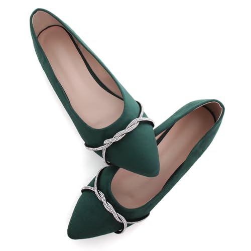 Image of Stunner Womens Flats Fashion Pointed Toe Bowknot Ballet Flats Cute Slip On Dress Flats Comfortable Party Wedding Flats2