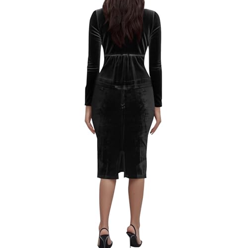2 Piece Skirt Sets for Women Business Casual Lapel Button Office Blazer Jacket Midi Pencil Skirt Elegant Velvet Suits4
