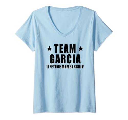 Womens Team Garcia Lifetime Membership Funny Family Last Name V-Neck T-Shirt