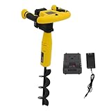 AGULIUM Cordless Electric Post Hole Digger, Earth Auger Hole Digger, Electric Hole Digging Machine with 11''x3'' Drill Bit, Auger Post Hole Digger for Fence, Farmland and Garden
