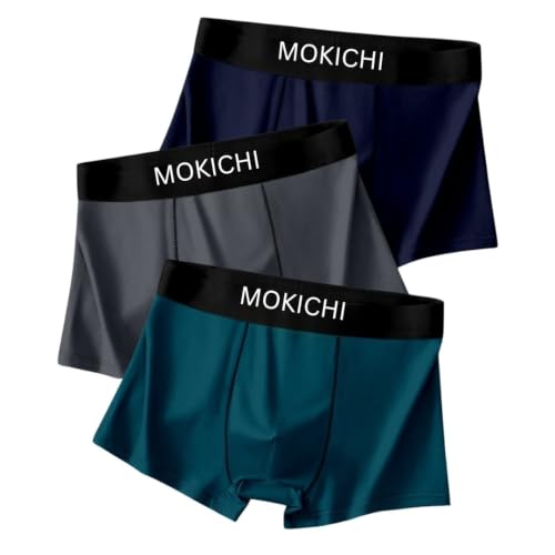 Image of Men's Ice Silk Boxer Briefs Pack of 3 | Ultra Soft Breathable Stretch Trunks | Moisture Wicking Quick Dry Innerwear | Comfortable Mid Rise Underwear