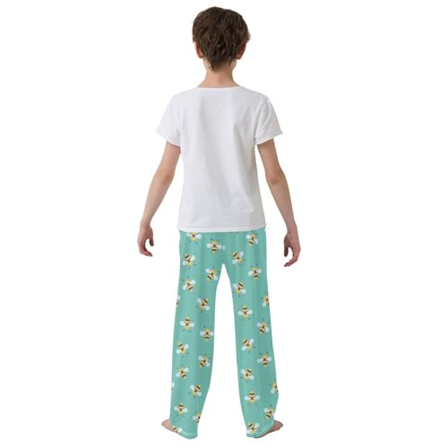 ZZXXB Bee Boys Long Pants Soft Trousers Elastic Waist Kids Lounge Bottoms with Pockets S-XL3