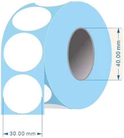 10mm 20 25 30 35 40 45 55 60 65 70 75 80 85 90 95 100mm Diameter Round Blank White Thermal Paper Label SKU Barcode(60mm 500pc 1 Rows)
