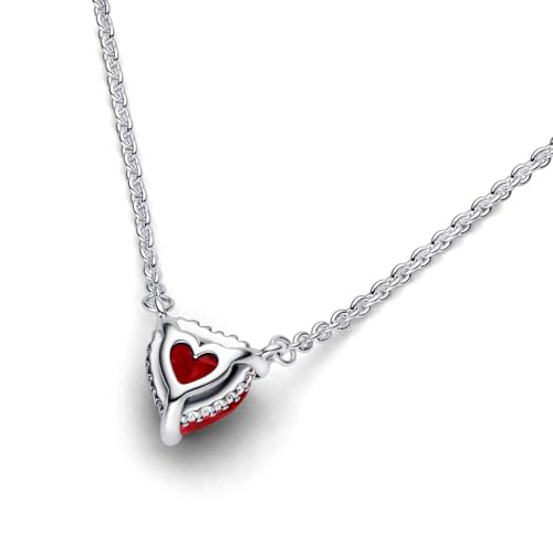 PANDORA Collar Timeless 392542C01-45 Corazón rojo2