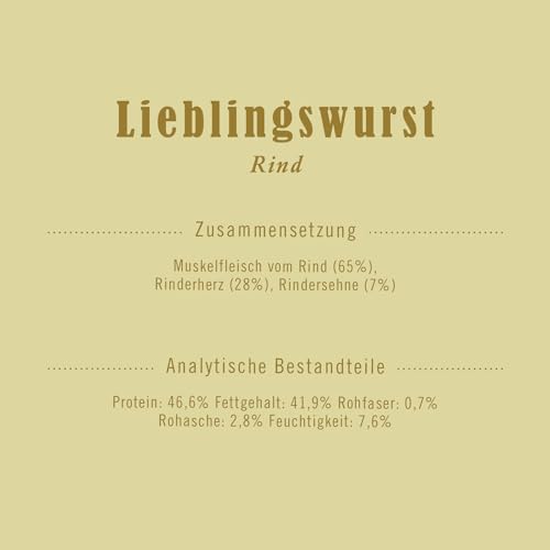 Terra Canis - Lieblingswurst,170g I Luftgetrocknete Wurst I Premium Snack für Hunde in 100% Lebensmittelqualität Aller Rohstoffe (Rindfleisch)