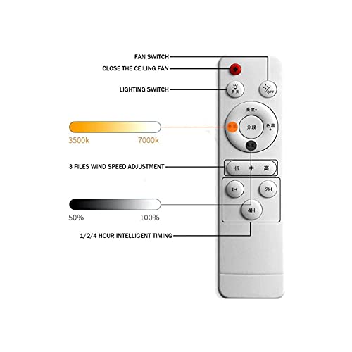 Plafonnier à ventilateur invisible 48W dimmable avec télécommande 45cm - 7