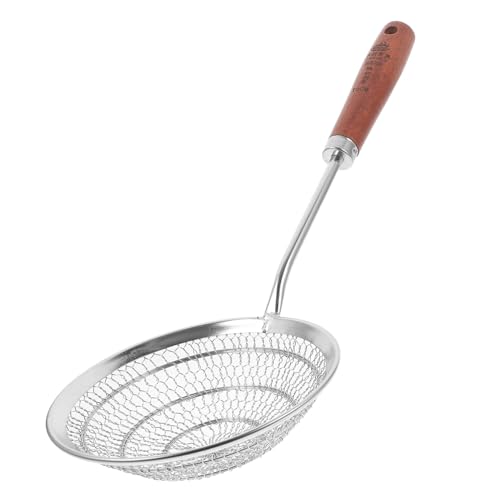 INOOMP ステンレス製スキマーあきスプーン 揚げ物用水切り調理器具 快適ハンドル 便利な吊り下げ 家用麺類ワンタン対応