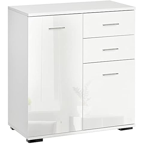 HOMCOM High Gloss Sideboard Storage Cabinet Cover