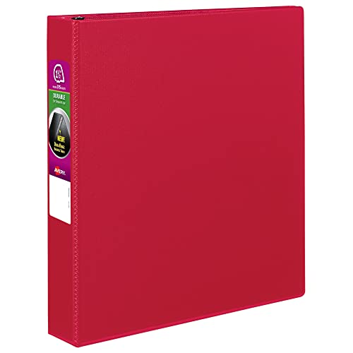 Avery Durable 3 Ring Binder 1.5 Slant Rings 1 Red Binder (27202)