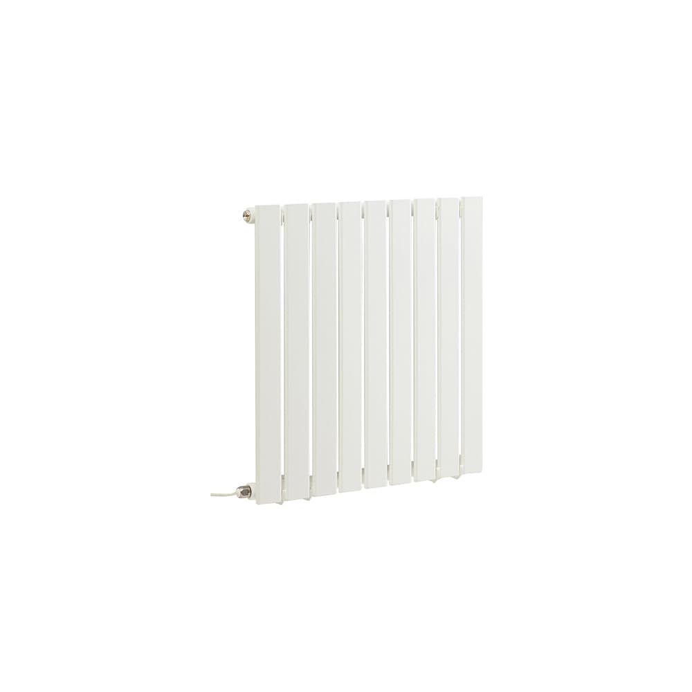 Milano White Alpha 600W Horizontal Single Flat Panel Electric Radiator - 635Mm X 630Mm