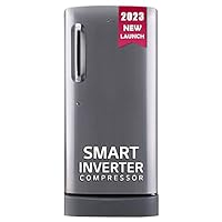 LG 185 L 5 Star Inverter Direct-Cool Single Door Refrigerator (GL-D201APZU, Shiny Steel, Base stand with drawer)