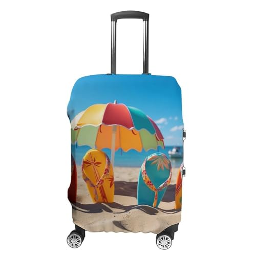 Travel Wheeled Suitcase Sleeve Dustproof Anti-scratch Colorful Flip Flops Beach Ball Luggage Case Protective Cover For 19-32 Inch Luggage