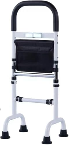 CokBlu トイレてすり & 床置き式ベッドサイドアームレスト 立ち上がり補助器具 吸盤フット + 6 段階高さ調整 高齢者転倒防止 頑丈構造 ポケット付き 簡単組み立て 室内手すり兼用