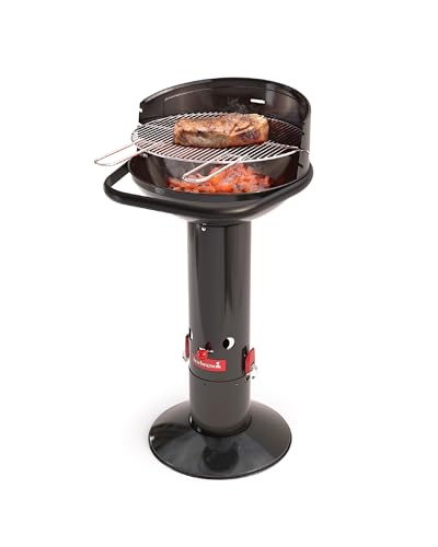 Barbecook Loewy 45 Barbecue au charbon avec pare-vent, BBQ griller pour 6 personnes, noir, 43x43x97cm
