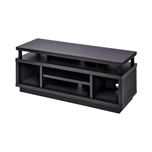 Iris Ohyama, Mueble de TV/TV Mueble/Mueble de TV con 5 estantes Abiertos/TV hasta 43, Madera Maciza, Orificios para Cables, Oficina, Sala - TV Cabinet Middle - OTS-100M - Roble Negro