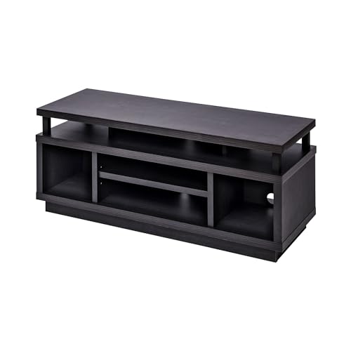 Iris Ohyama, Mueble de TV /TV mueble/ Mueble de TV con 5 estantes abiertos / TV hasta 43, Madera maciza, orificios para cables, Oficina, Sala - TV Cabinet Middle - OTS-100M - Roble negro