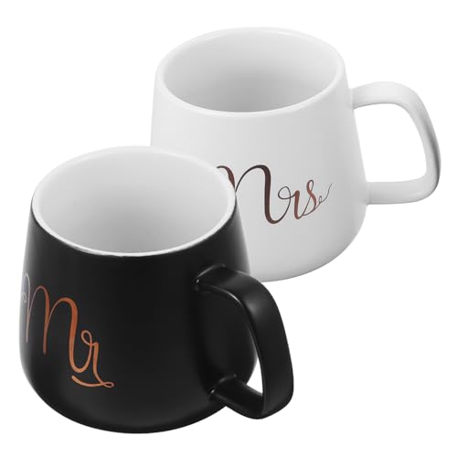 DECHOUS 2pcs Mr. and Mugs Juice Cup Ceramic Mug Office Valentines Coffee Cups Beverage Mug Tea Cup Anniversary Mugs for Couples Tooth Brush Cup Beer Mug Commemorate Lovers Ceramics