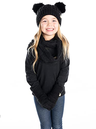 Image of Funky Junque Matching Sets Kids Beanie Hat Scarf Texting Gloves Bundle Girls Boys Toddler