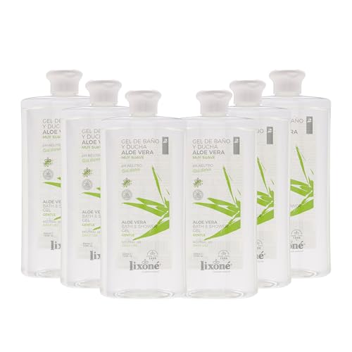 LIXONÉ - Gel de Baño Aloe Vera 500 ML | Pack 6 Unidades | Gel de Ducha Hidratante | Gel Aloe Vera | Cuidado Suavizante para la Piel
