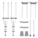 Folding Aluminum Under Arm Crutches, Pair of Lightweight Crutches for Adults and Teenager 4'7