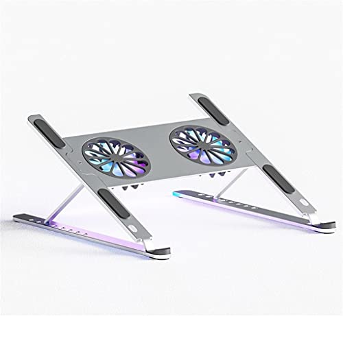 Base ajustable para laptop de aluminio con ventilador miniatura 1