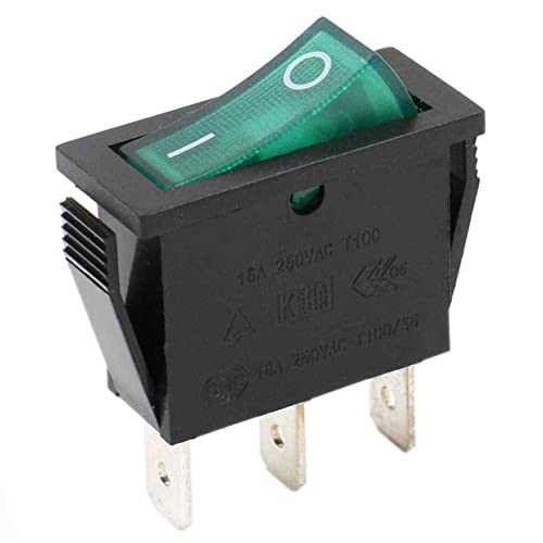 Interruptor Basculante ON-OFF SPST 3 Vias Con Led, 20 A, Interruptor Auxiliar Luz, Controlador Eléctrico Botonera, Boton Interruptor Con Luz Led Verde